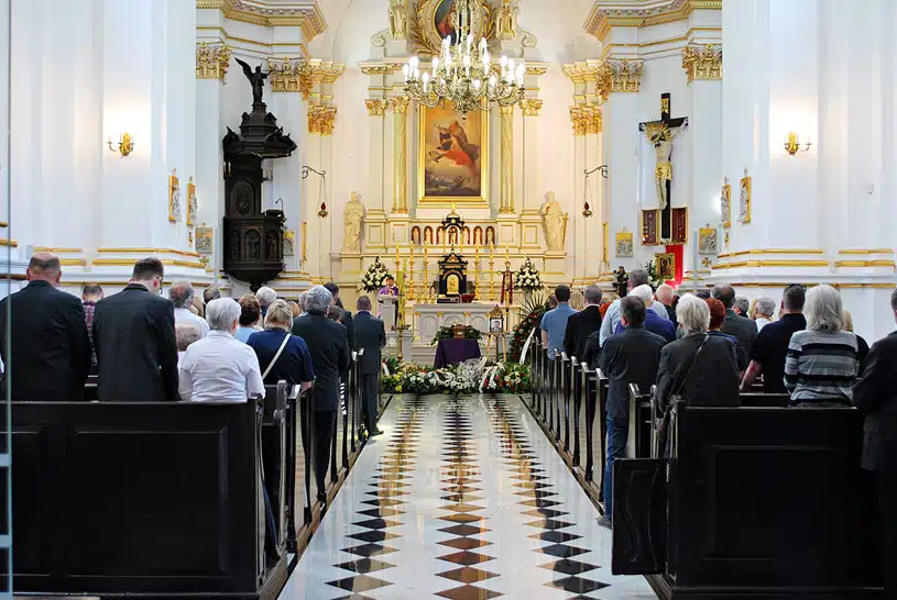 People attend ceremonies at St. Joseph's Cathedral