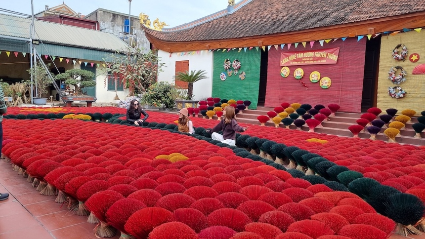 Quang Phu Cau Insence Village in Tet holiday