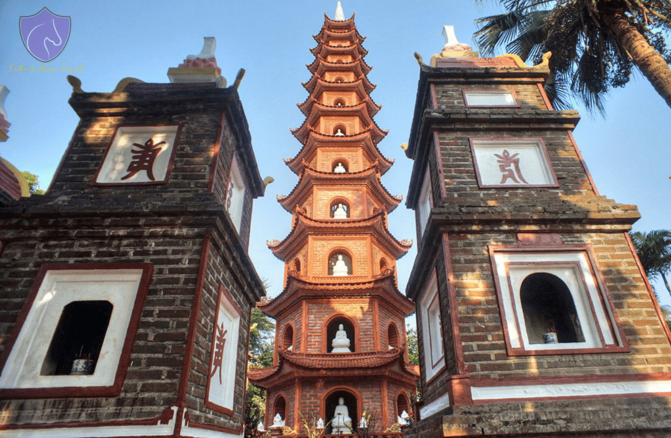 Six degrees lotus stupa in Tran Quoc Pagoda