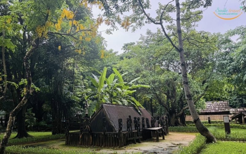 Outdoor display area of Vietnam Museum of Ethnology Hanoi