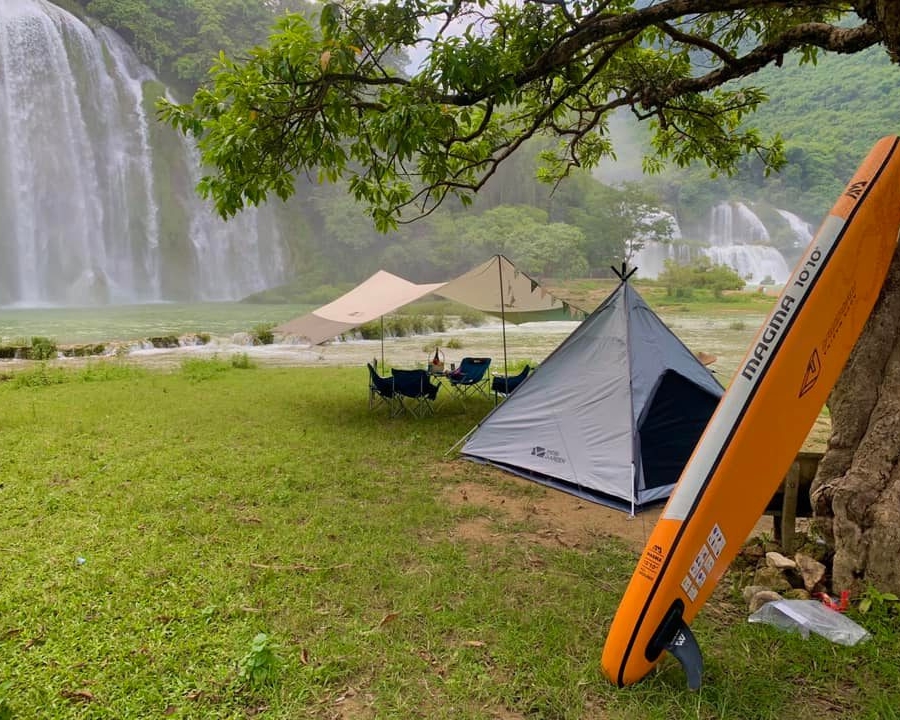 Camping near Ban Gioc Waterfall Cao Bang