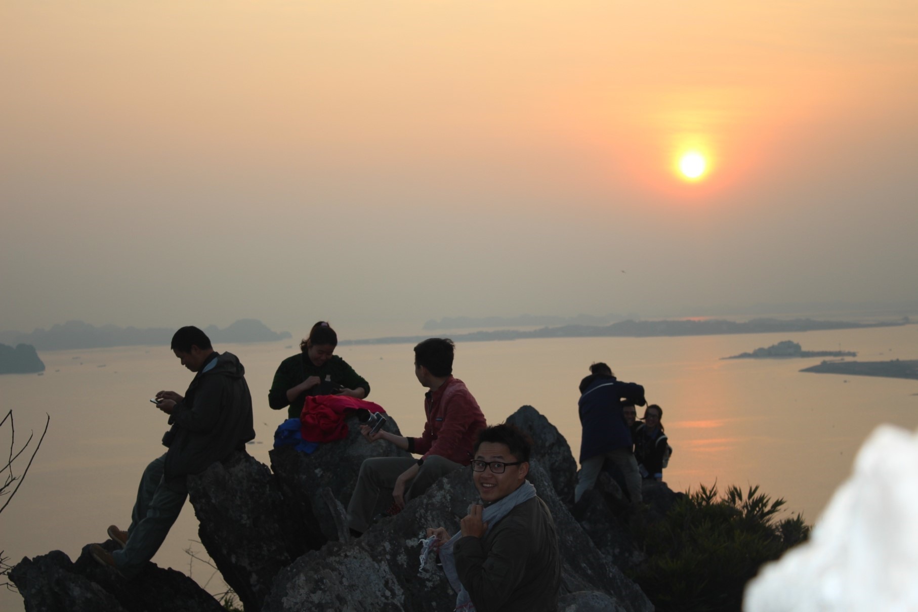 Sunset at the top of Poem Mountain