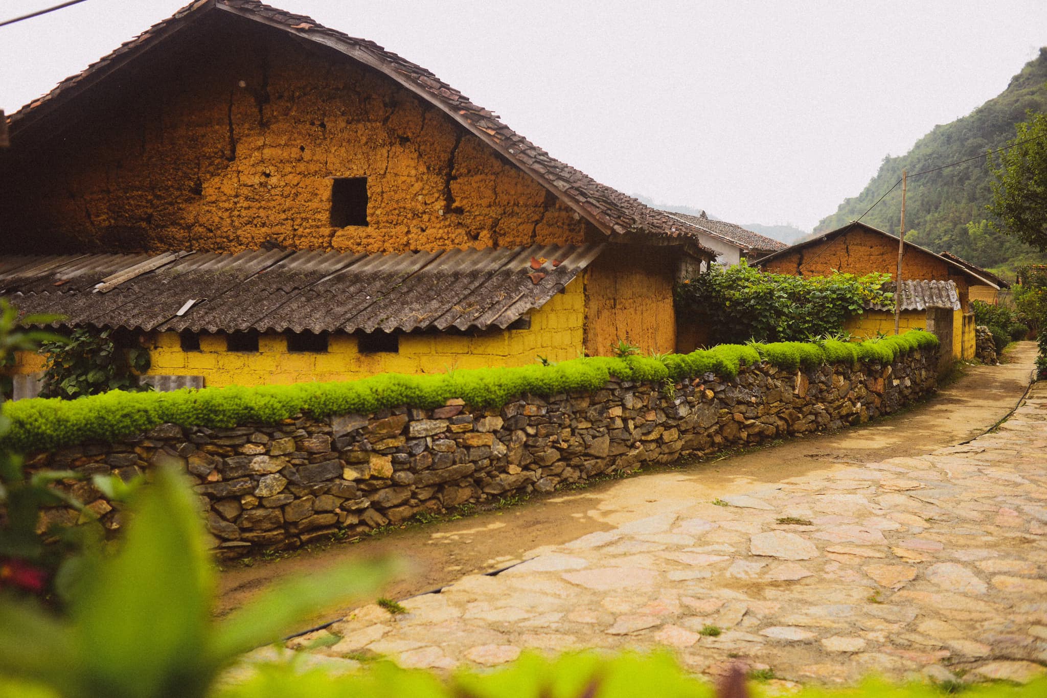 The houses are made of hand-arranged stones