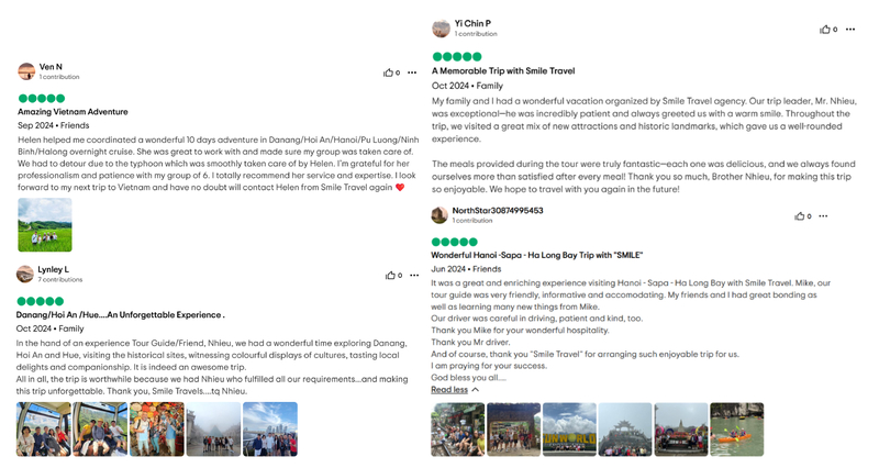 Feedback from clients of Smile Travel Co., Ltd