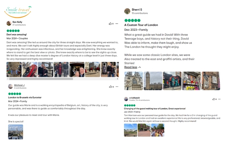 Feedback from clients of British Tours Ltd