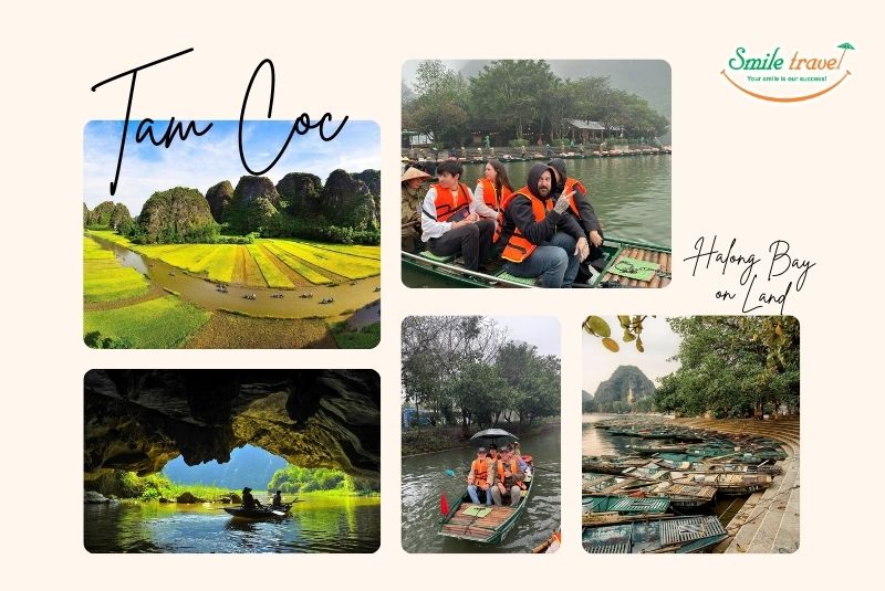 Take a bamboo boat to visit Tam Coc Take a bamboo boat to visit Tam Coc