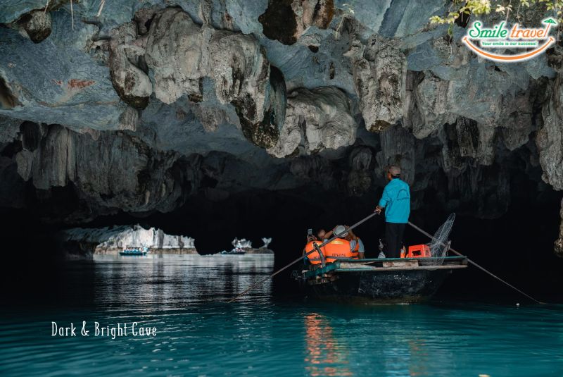 Dark and Bright cave in Halong Bay Dark and Bright cave in Halong Bay