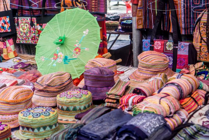 The brocade at Bac Ha market The brocade at Bac Ha market