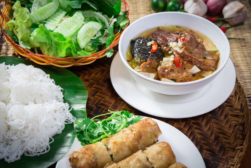 bun cha - walking food tour Hanoi