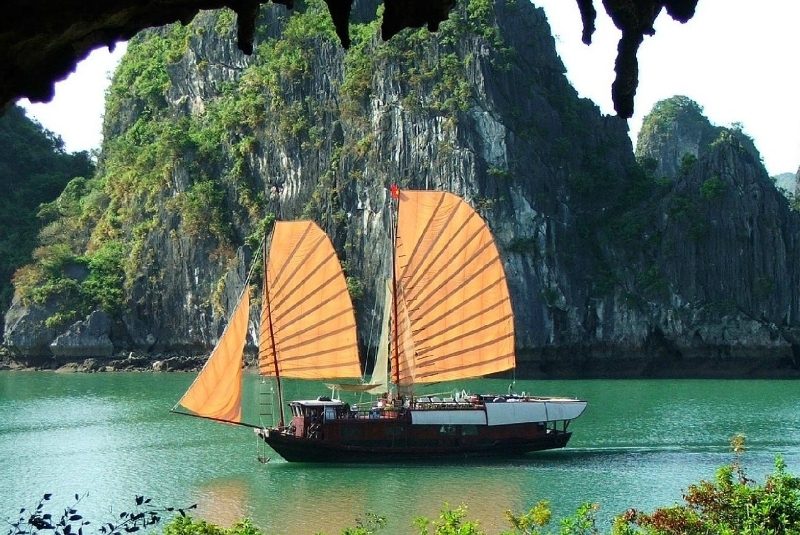 The romantic landscape of Halong Bay The romantic landscape of Halong Bay