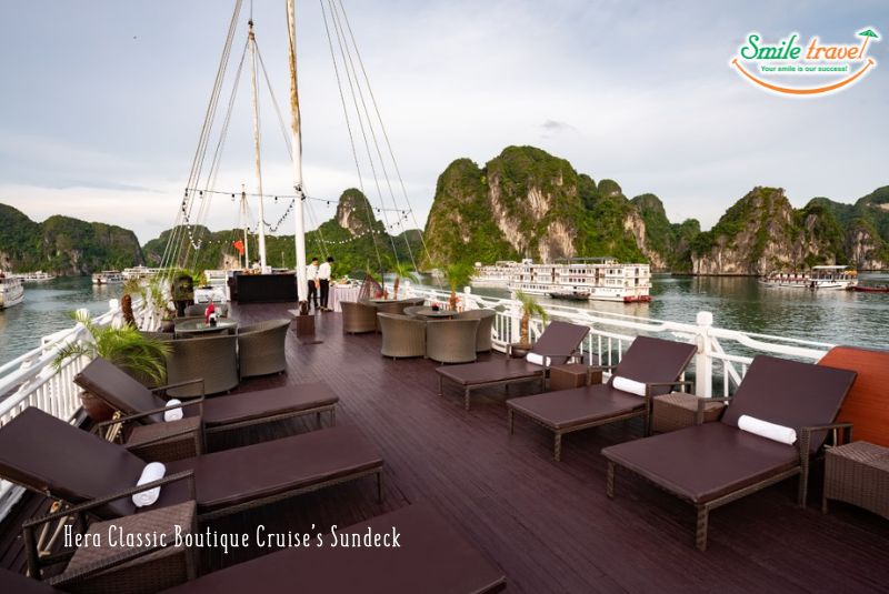 Sundeck of Hera Classic Cruise Vietnam Sundeck of Hera Classic Cruise Vietnam