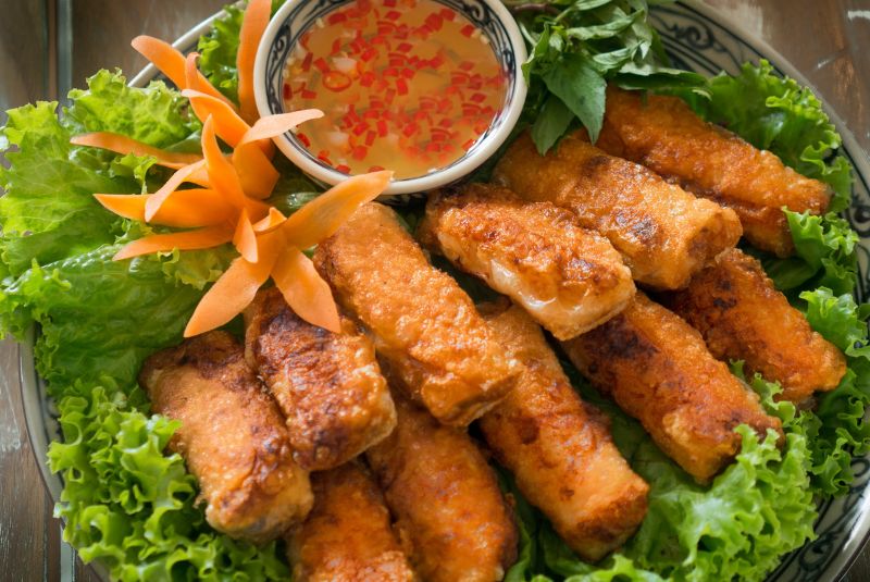 Nem rán - Hanoi street food cooking class tour