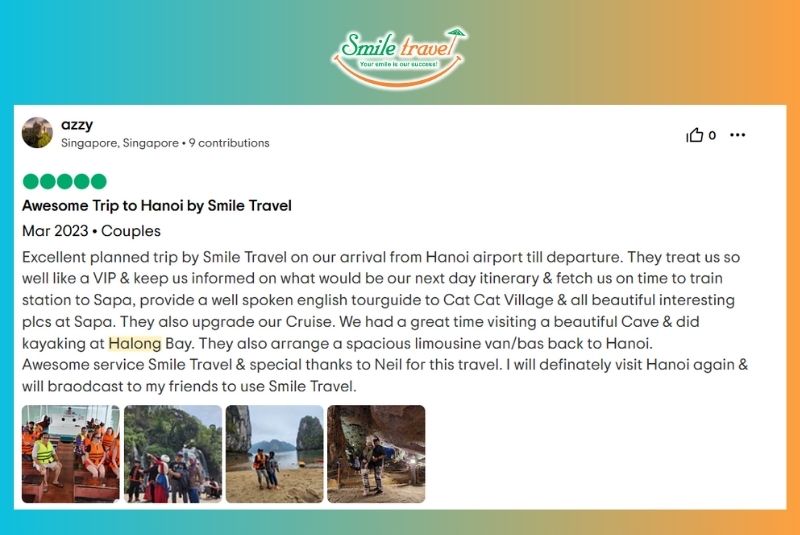 Feedback from tourists of Smile Travel Co., Ltd Feedback from tourists of Smile Travel Co., Ltd