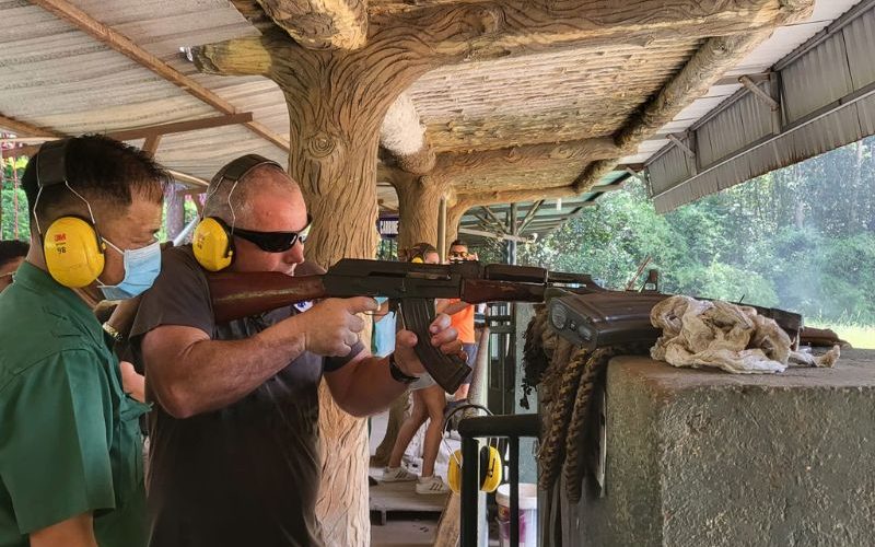 Try the real shooting gun - Cu Chi Tunnels tour